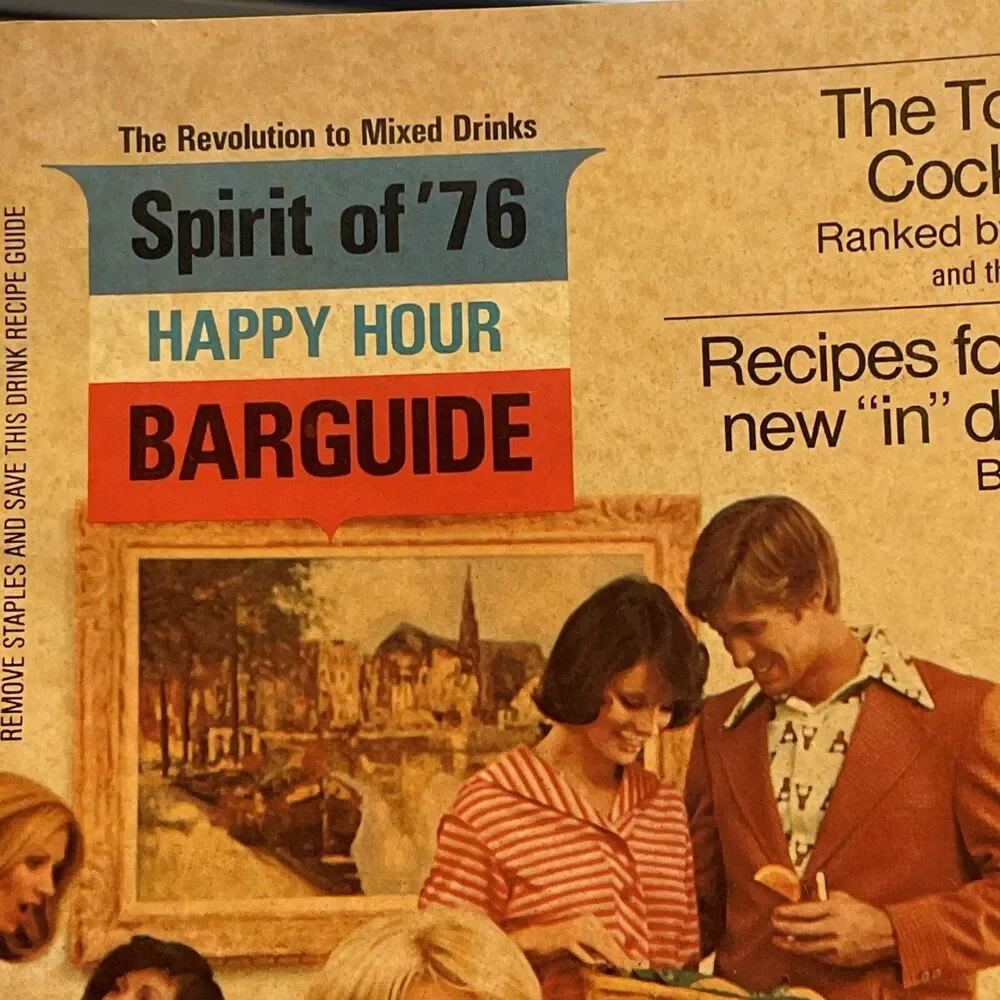 Vintage Bar Alcohol Ephemera SPIRIT OF 76 HAPPY HOUR GUIDE Booklet Recipes